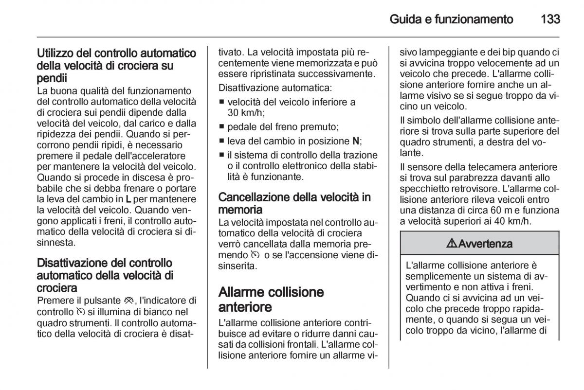 Opel Ampera manuale del proprietario / page 135