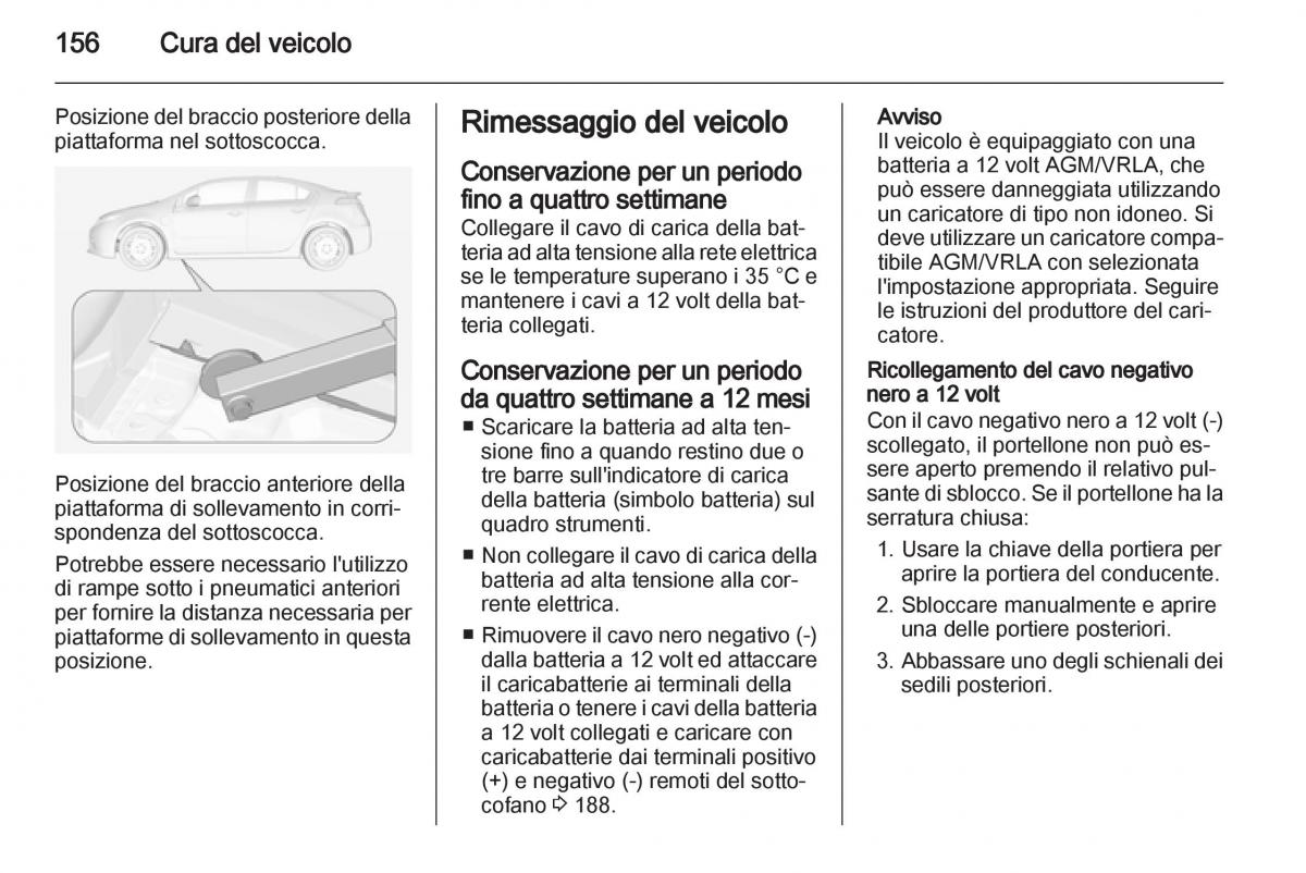 Opel Ampera manuale del proprietario / page 158