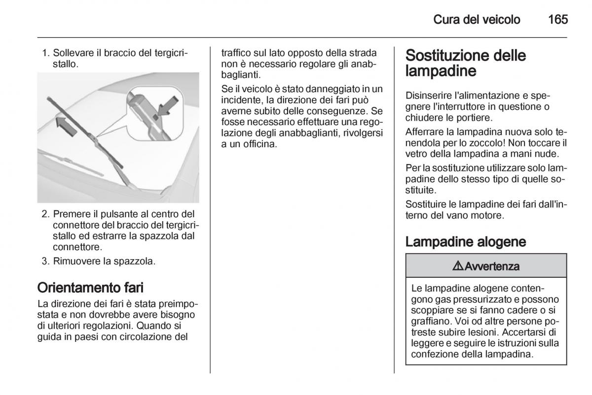 Opel Ampera manuale del proprietario / page 167