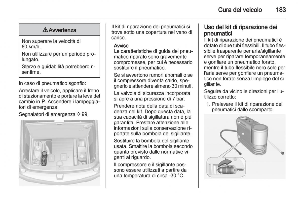 Opel Ampera manuale del proprietario / page 185