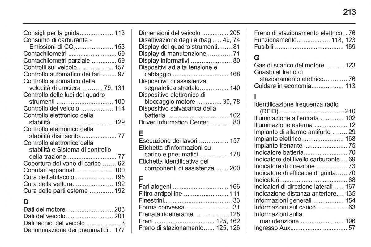 Opel Ampera manuale del proprietario / page 215