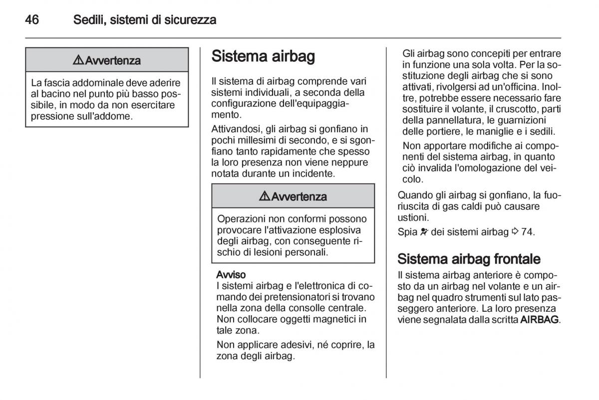 Opel Ampera manuale del proprietario / page 48