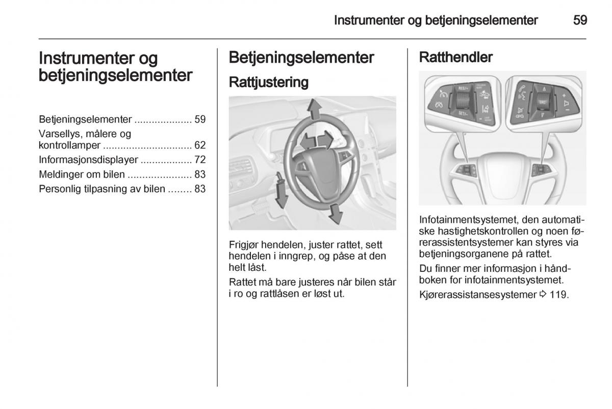 Opel Ampera bruksanvisningen / page 61