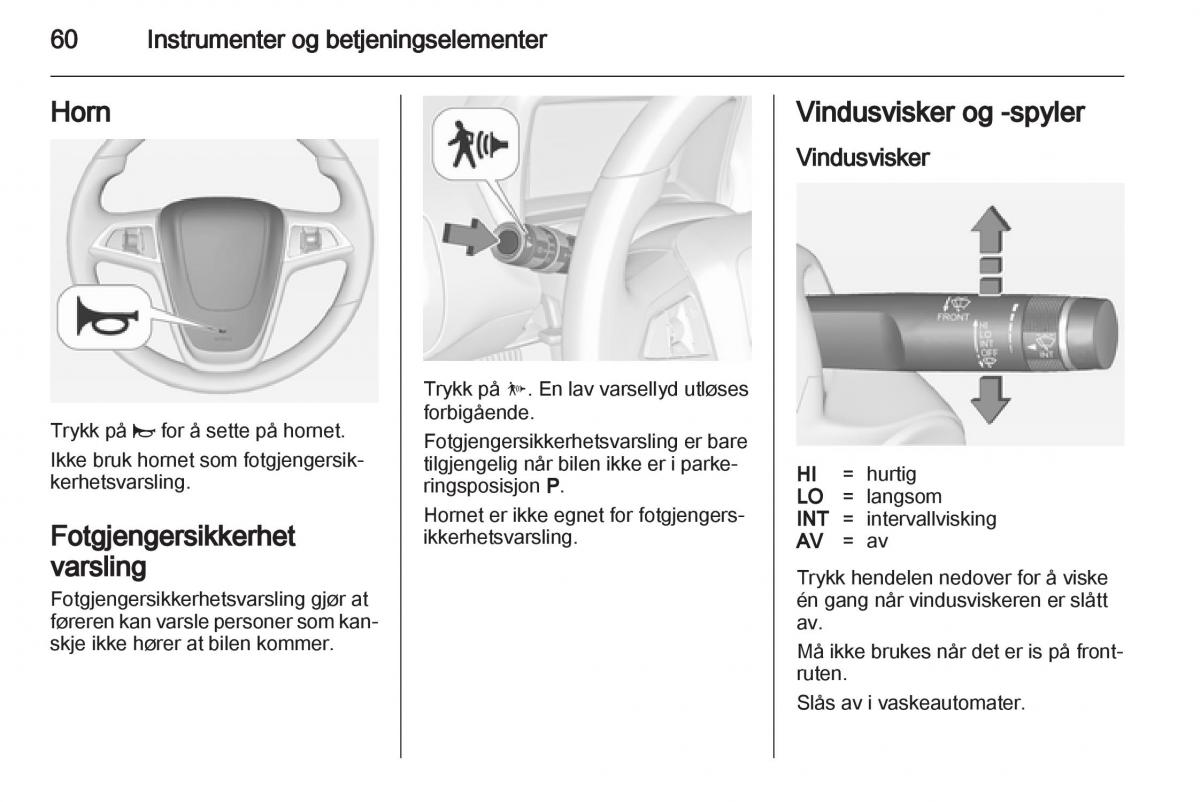 Opel Ampera bruksanvisningen / page 62