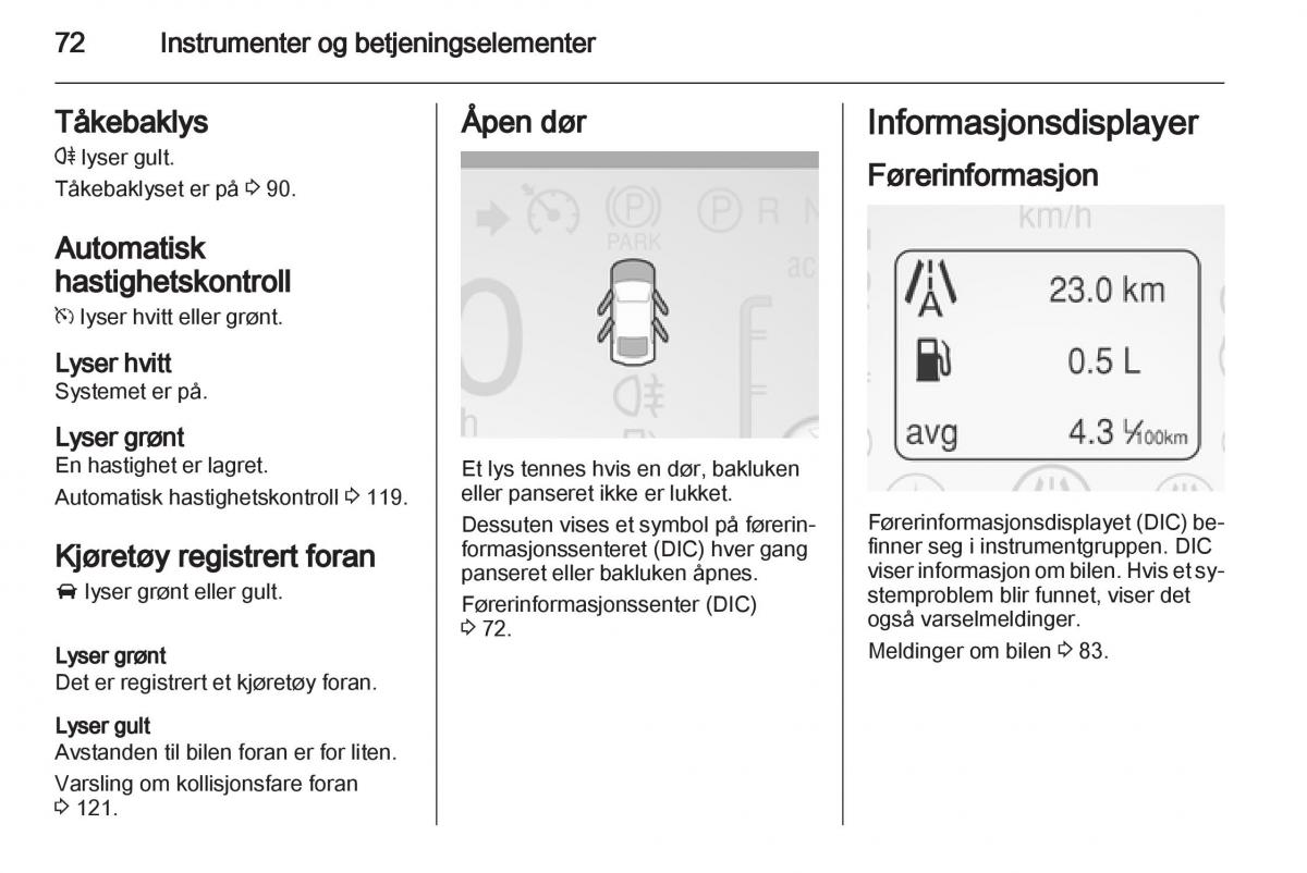 Opel Ampera bruksanvisningen / page 74