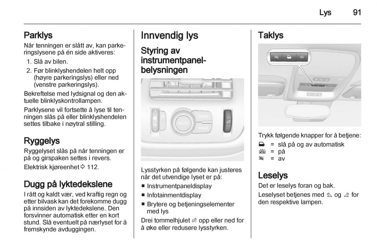 Opel Ampera bruksanvisningen / page 93