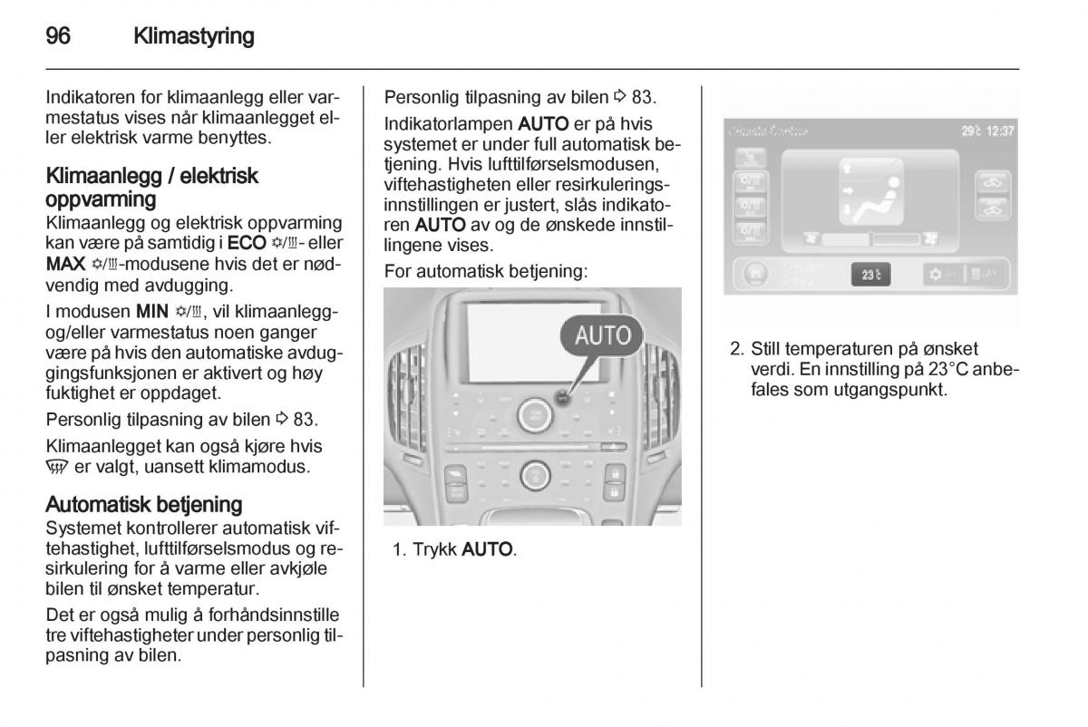 Opel Ampera bruksanvisningen / page 98