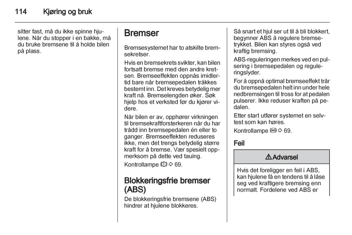 Opel Ampera bruksanvisningen / page 116