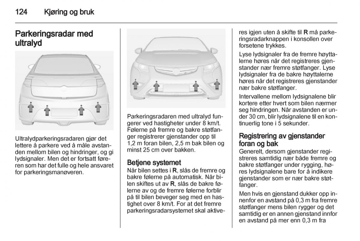 Opel Ampera bruksanvisningen / page 126