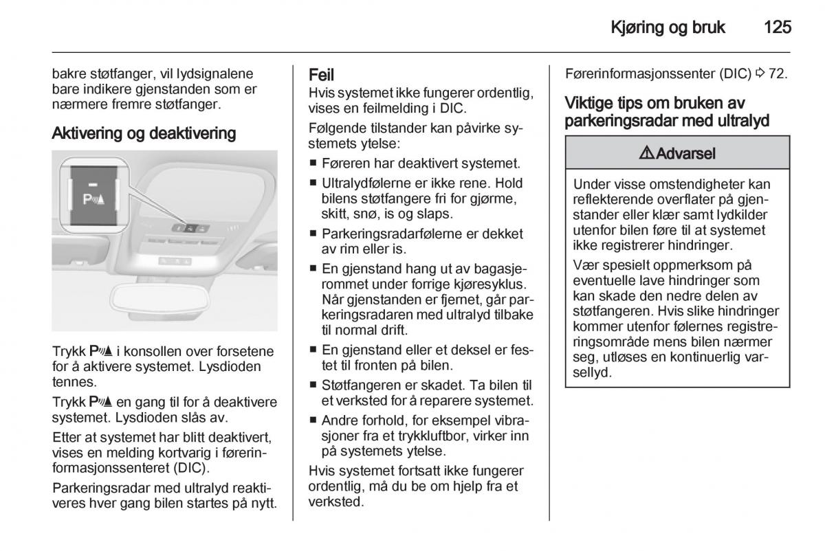 Opel Ampera bruksanvisningen / page 127