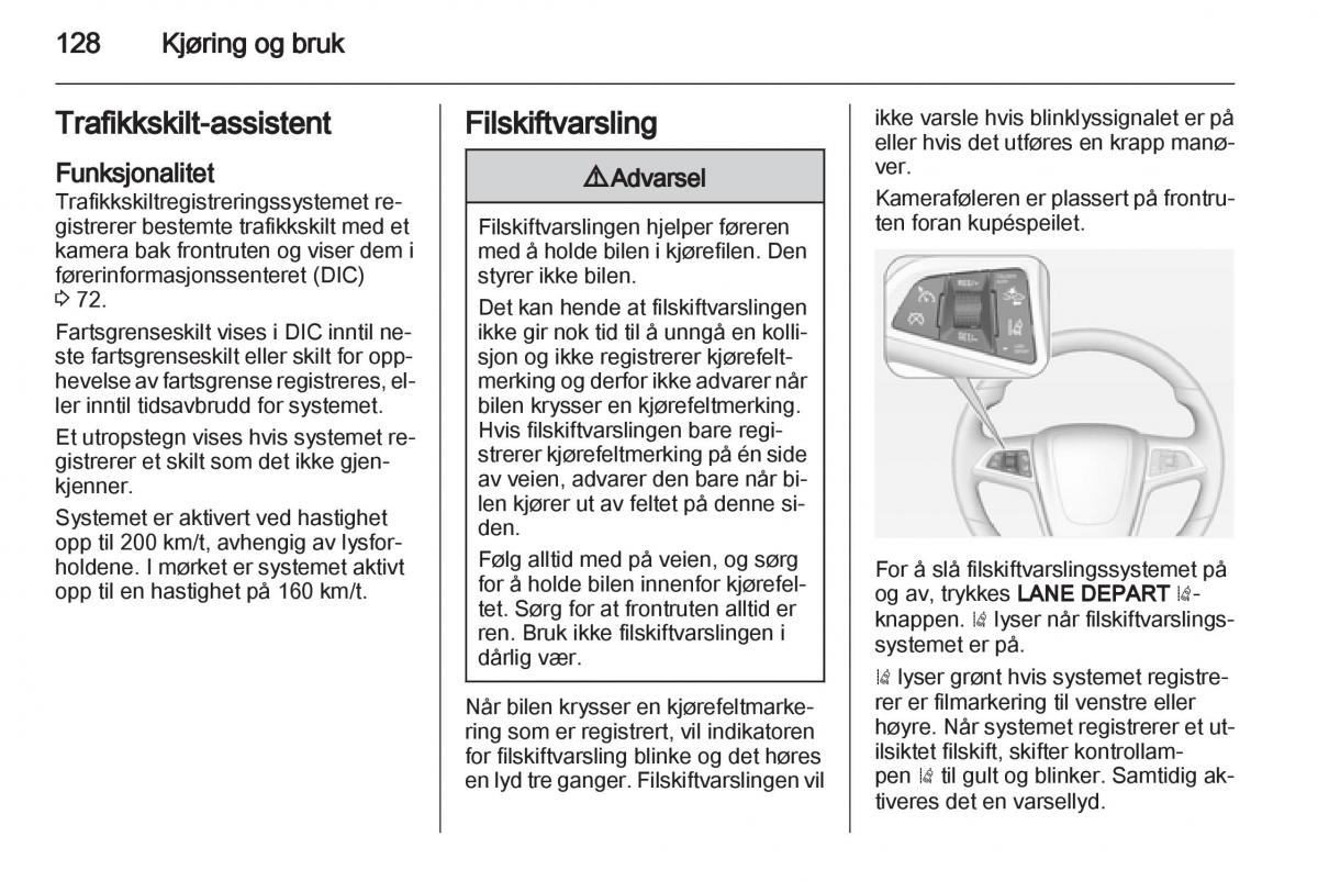 Opel Ampera bruksanvisningen / page 130