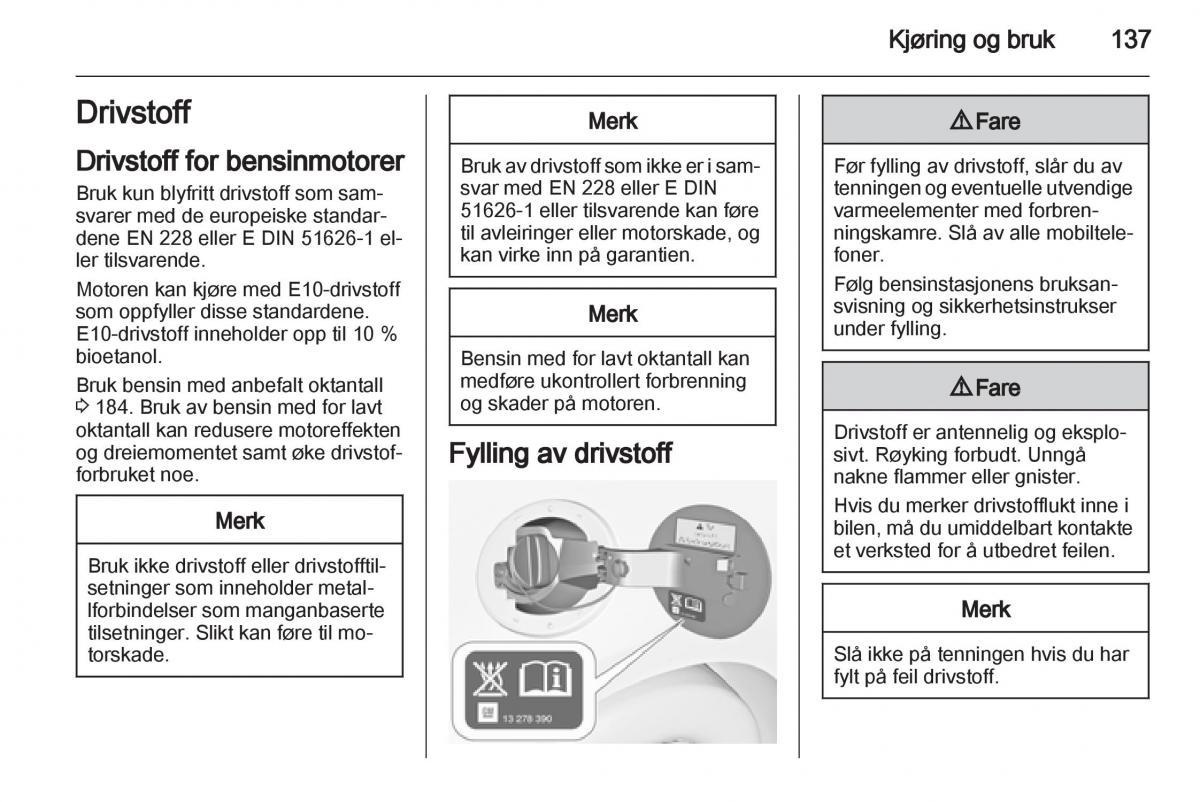 Opel Ampera bruksanvisningen / page 139