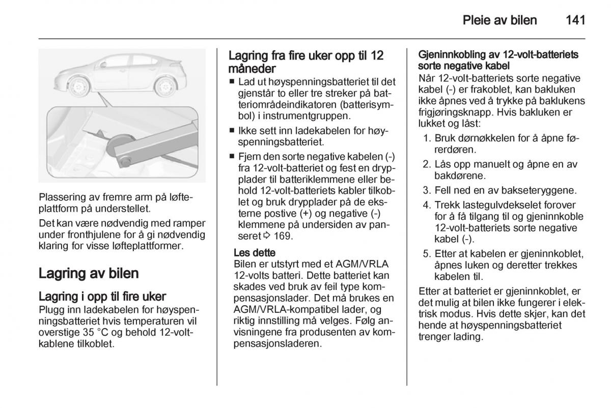 Opel Ampera bruksanvisningen / page 143