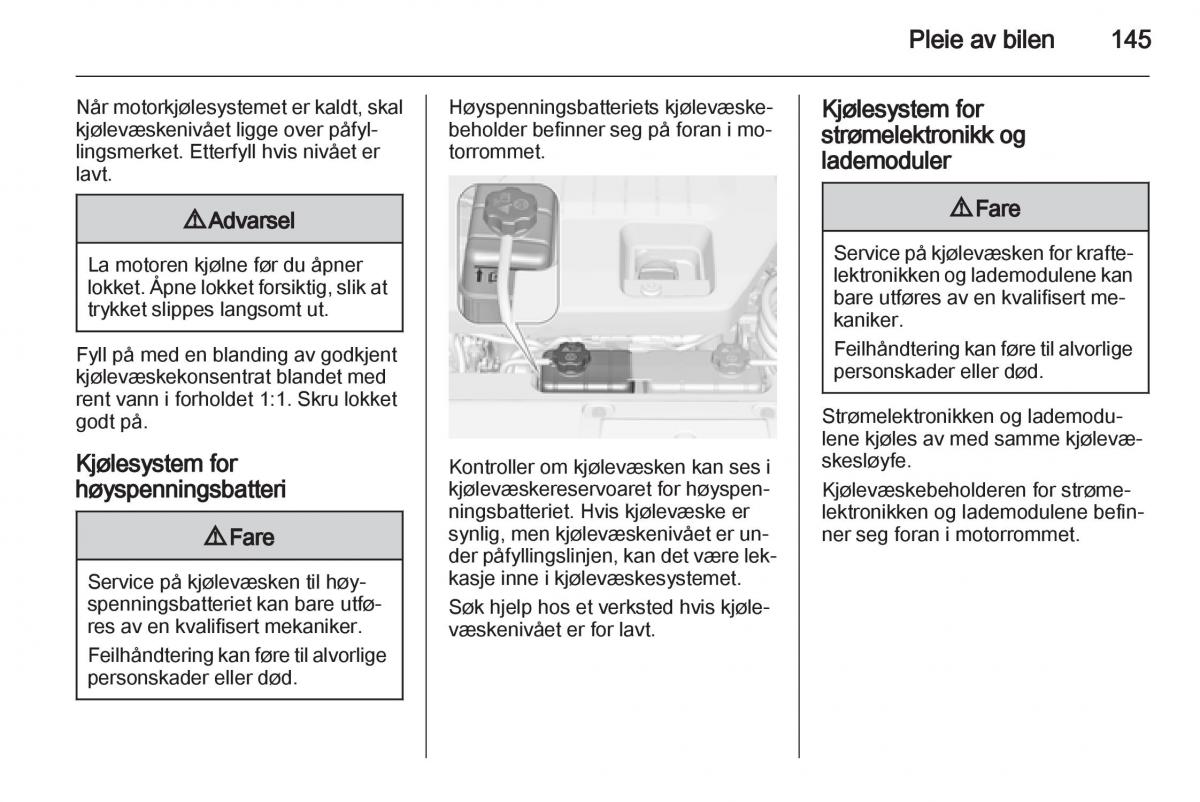 Opel Ampera bruksanvisningen / page 147