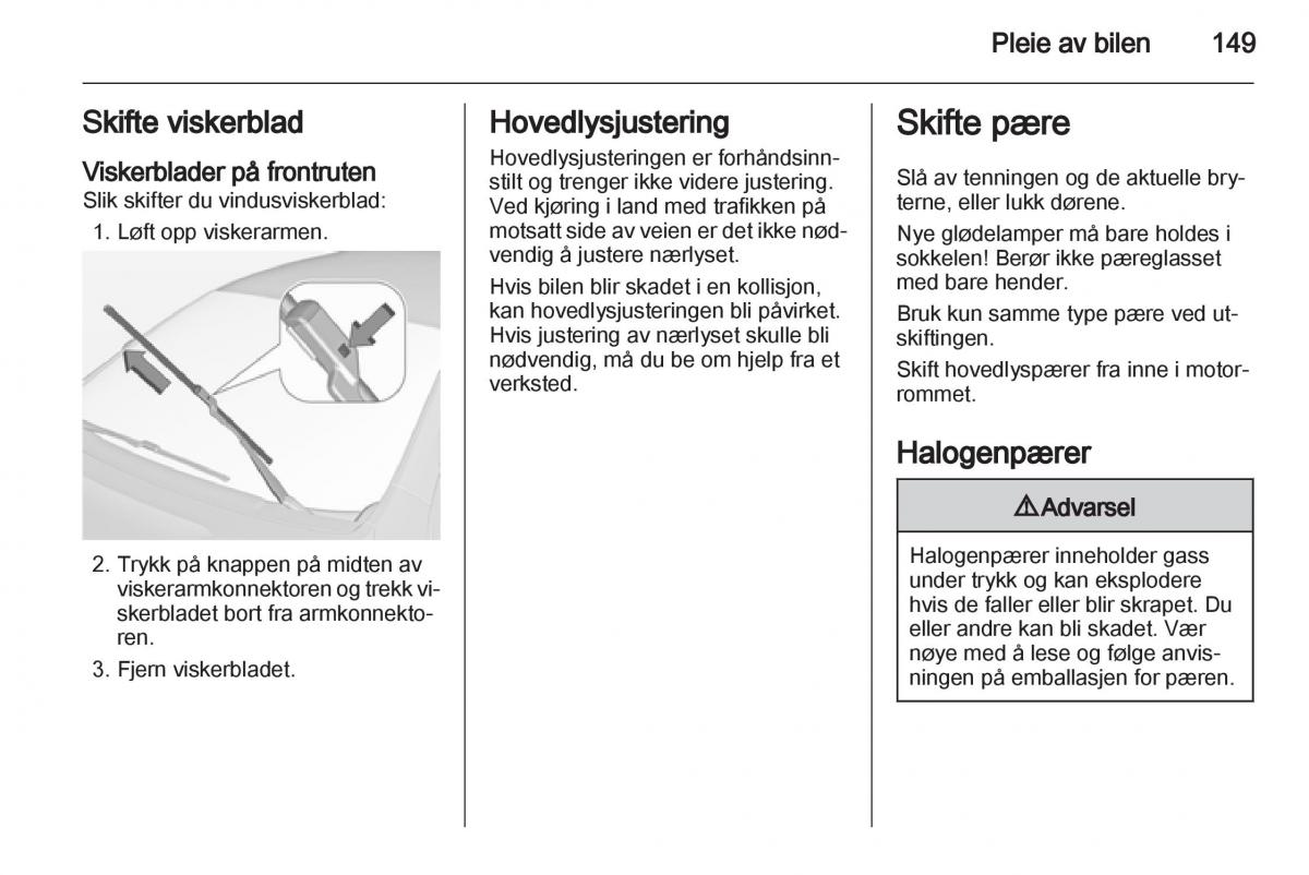 Opel Ampera bruksanvisningen / page 151