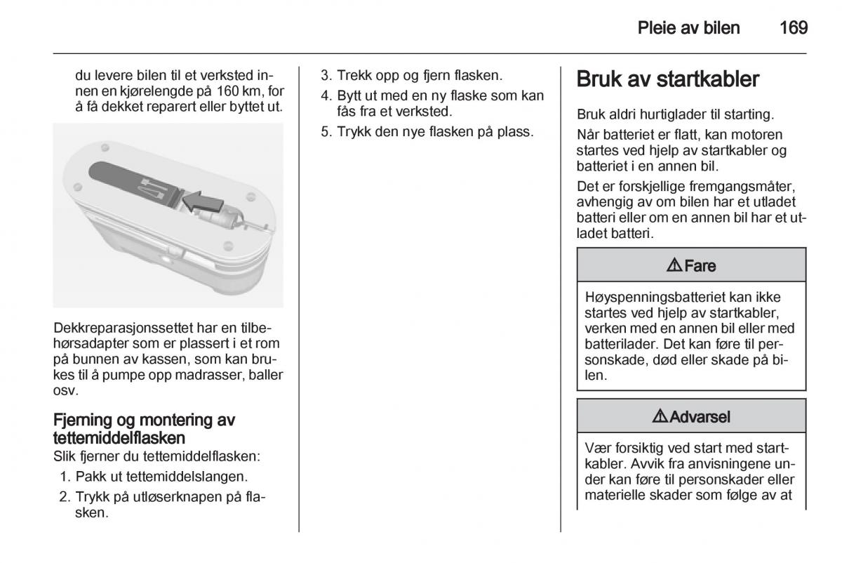 Opel Ampera bruksanvisningen / page 171