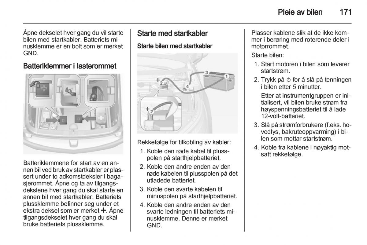 Opel Ampera bruksanvisningen / page 173