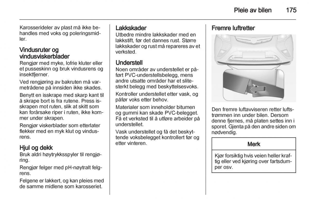 Opel Ampera bruksanvisningen / page 177