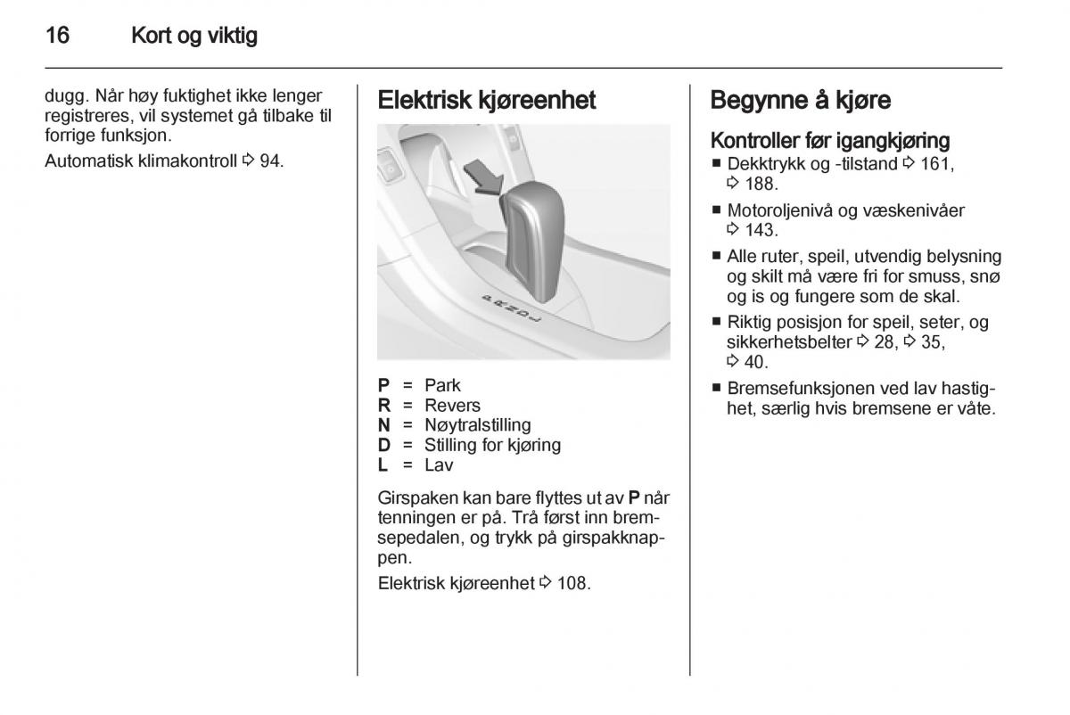 Opel Ampera bruksanvisningen / page 18