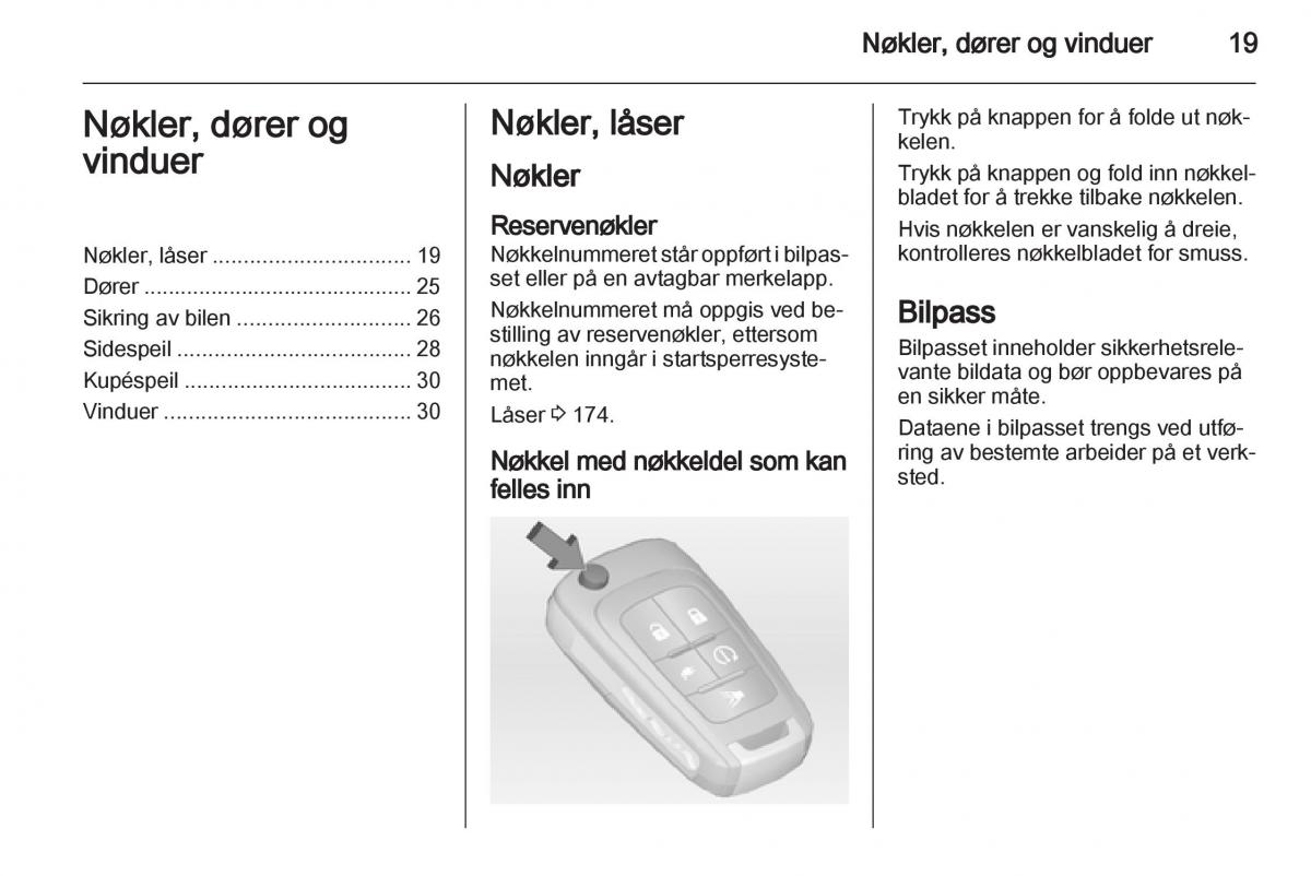 Opel Ampera bruksanvisningen / page 21