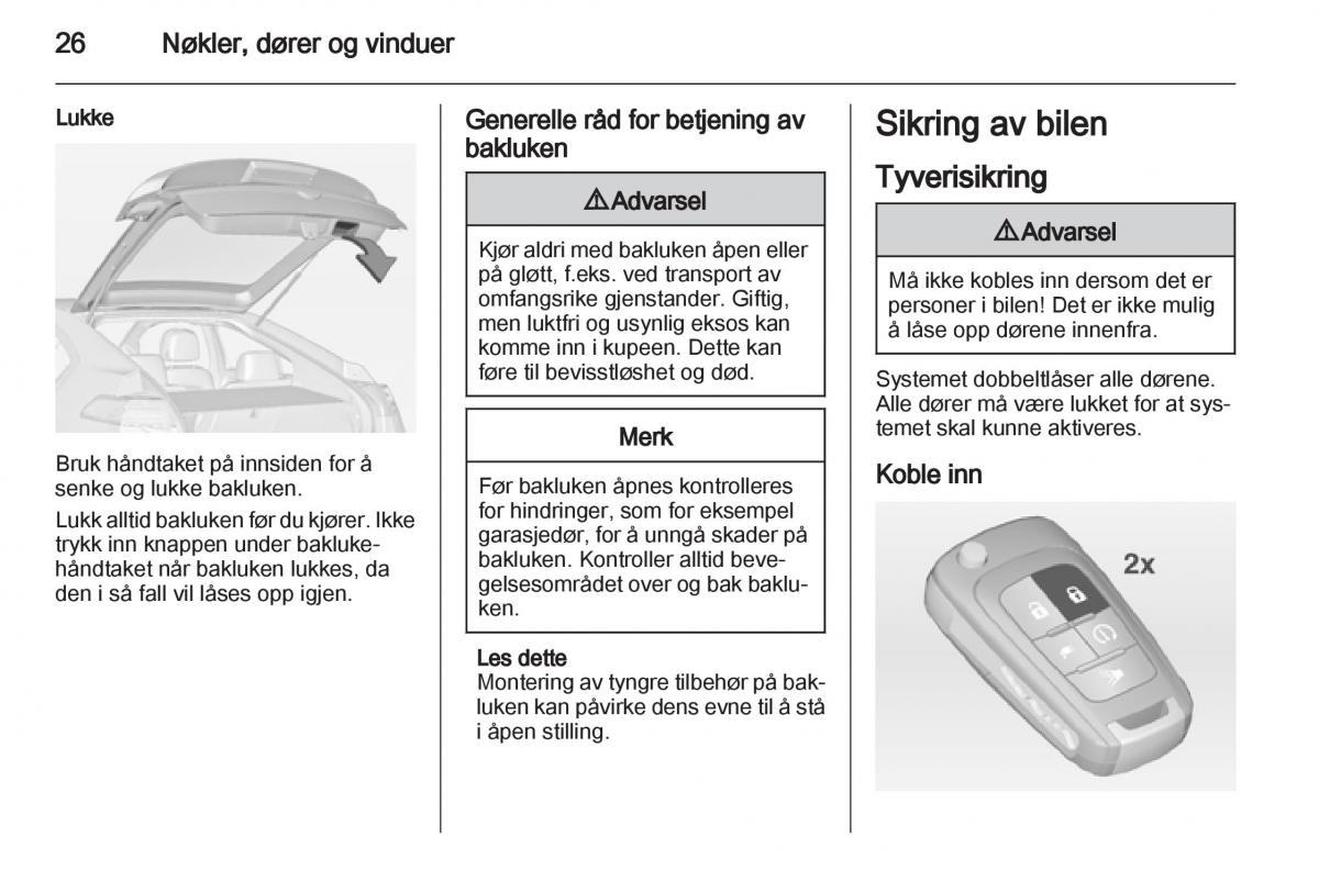 Opel Ampera bruksanvisningen / page 28