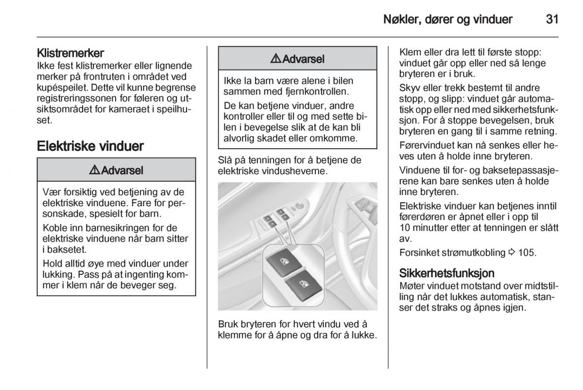 Opel Ampera bruksanvisningen / page 33