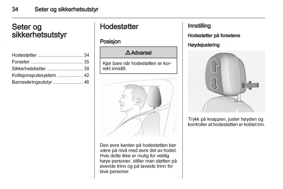 Opel Ampera bruksanvisningen / page 36