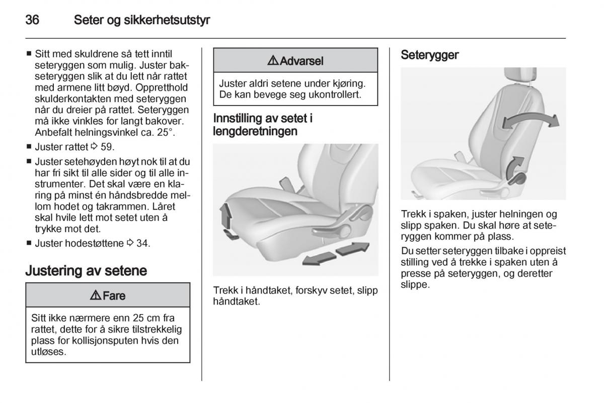 Opel Ampera bruksanvisningen / page 38