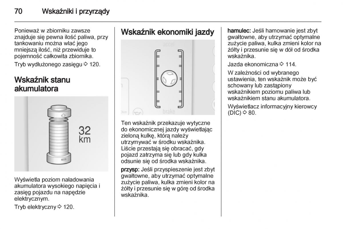 Opel Ampera instrukcja obslugi / page 72