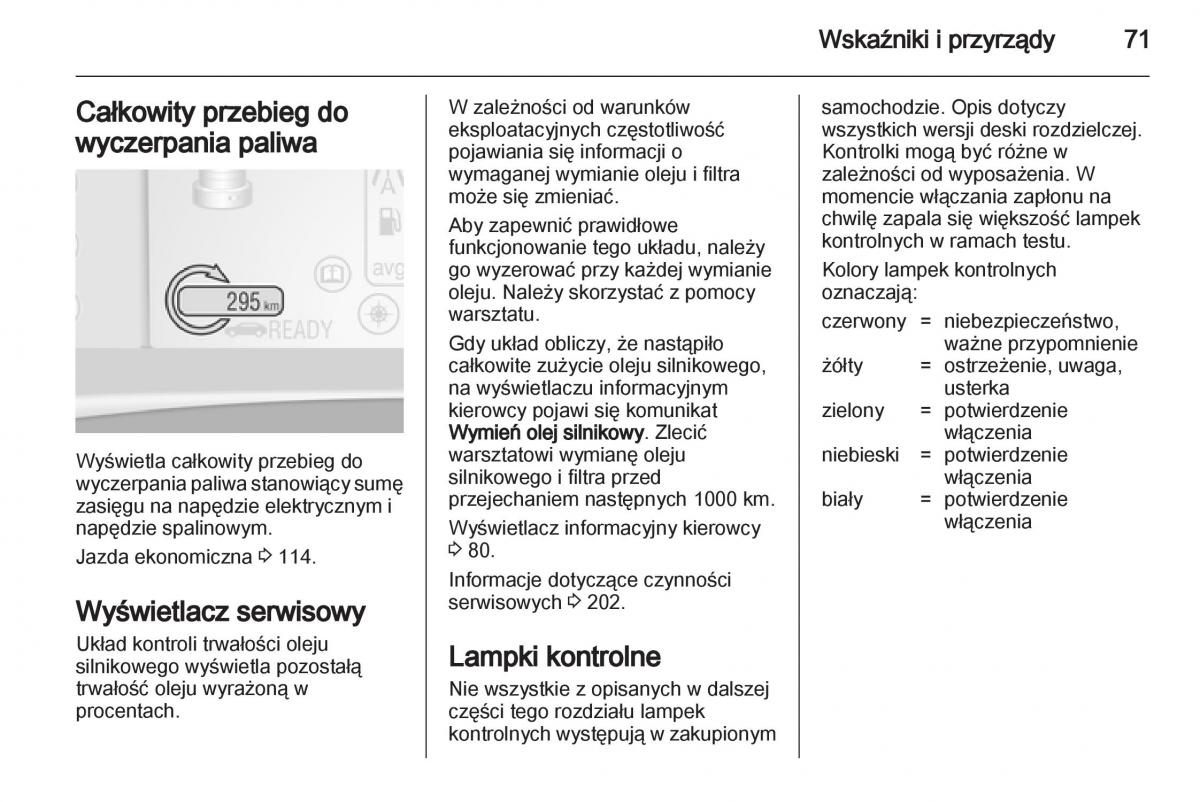 Opel Ampera instrukcja obslugi / page 73