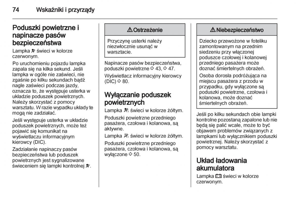 Opel Ampera instrukcja obslugi / page 76