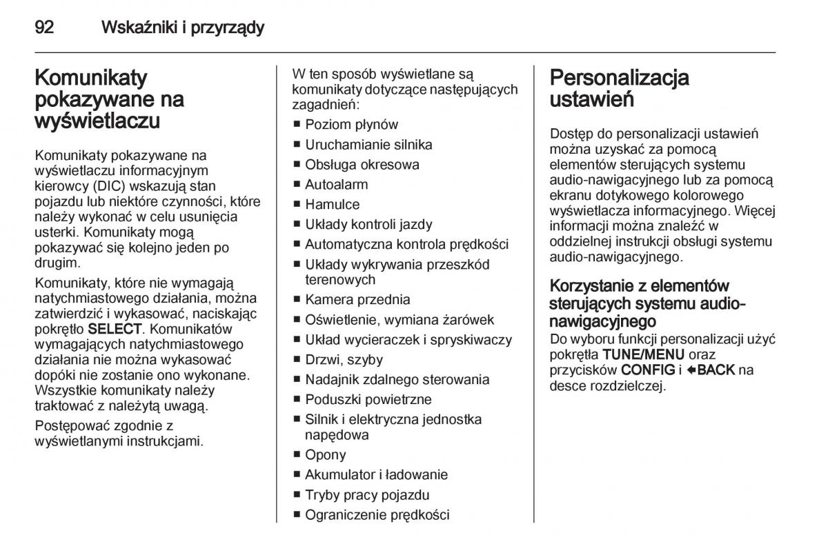 Opel Ampera instrukcja obslugi / page 94