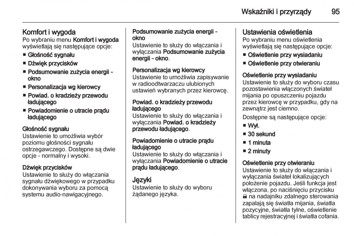 Opel Ampera instrukcja obslugi / page 97