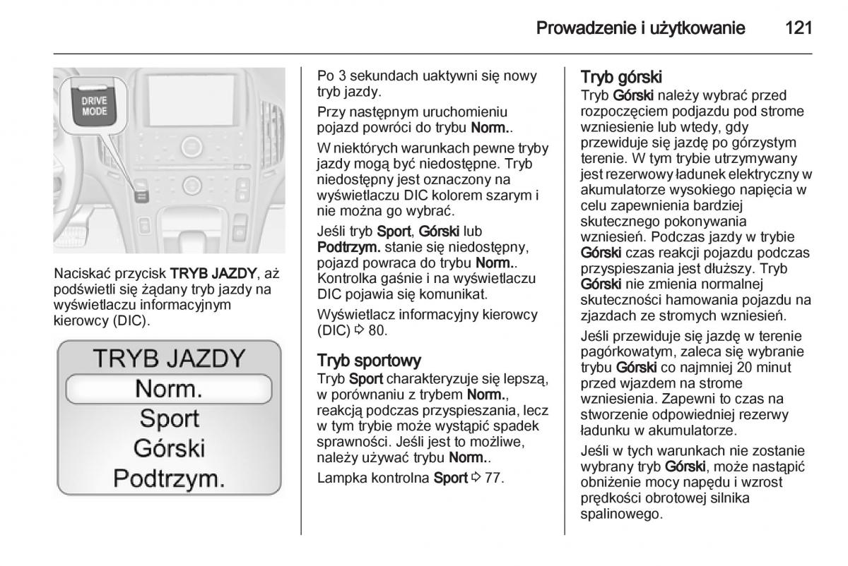 Opel Ampera instrukcja obslugi / page 123