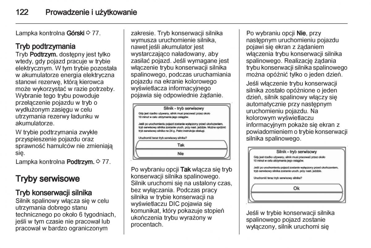 Opel Ampera instrukcja obslugi / page 124