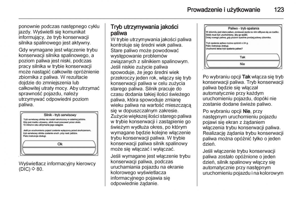 Opel Ampera instrukcja obslugi / page 125