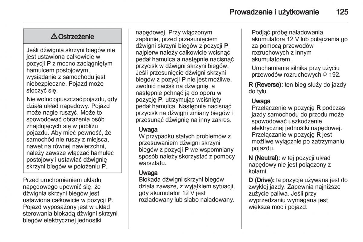 Opel Ampera instrukcja obslugi / page 127