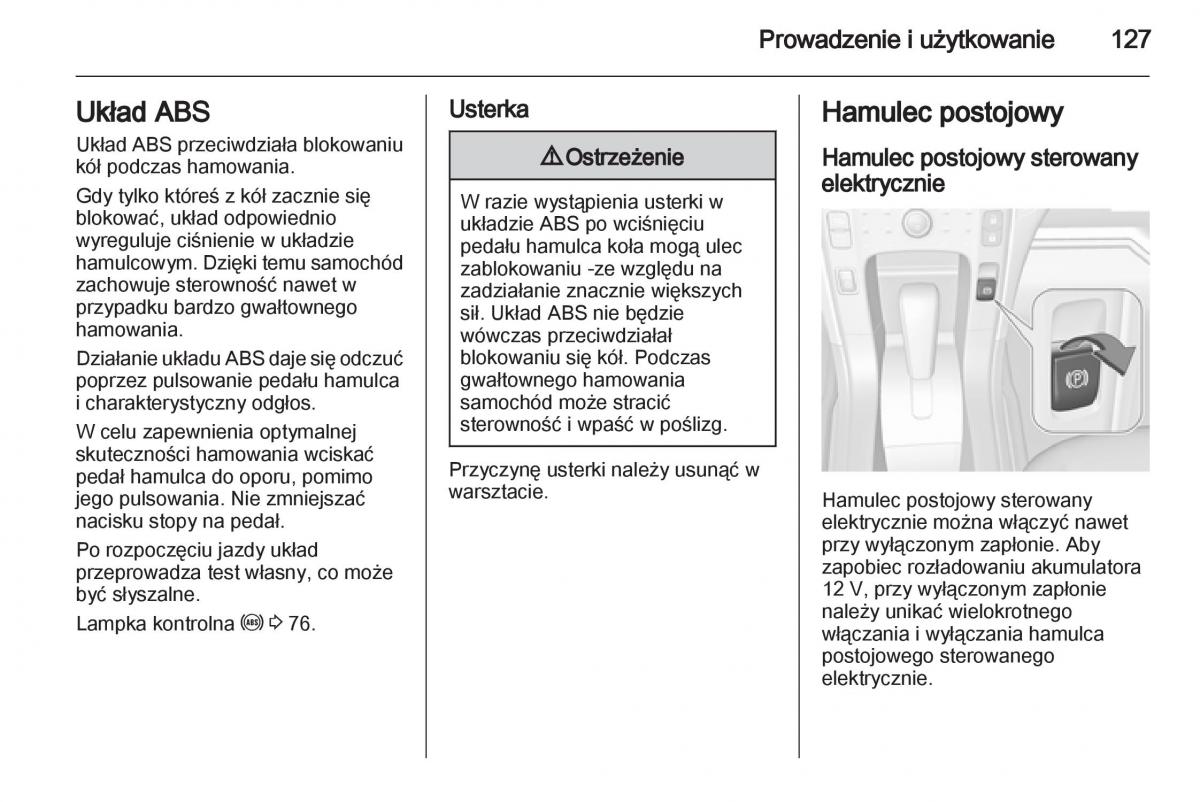 Opel Ampera instrukcja obslugi / page 129