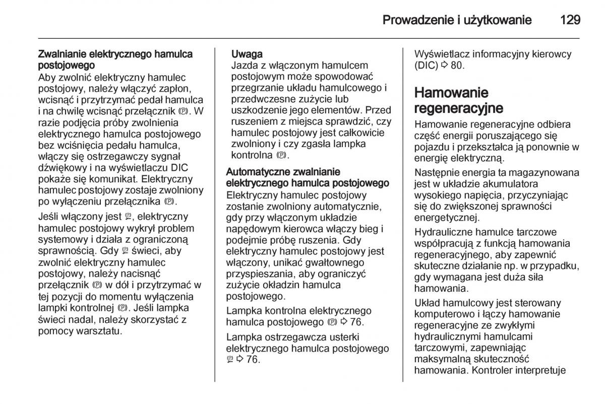 Opel Ampera instrukcja obslugi / page 131