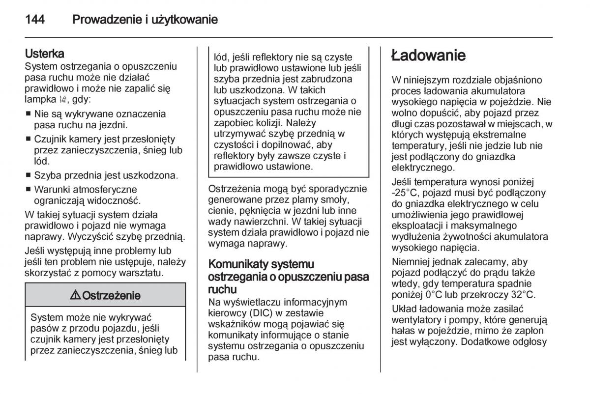 Opel Ampera instrukcja obslugi / page 146