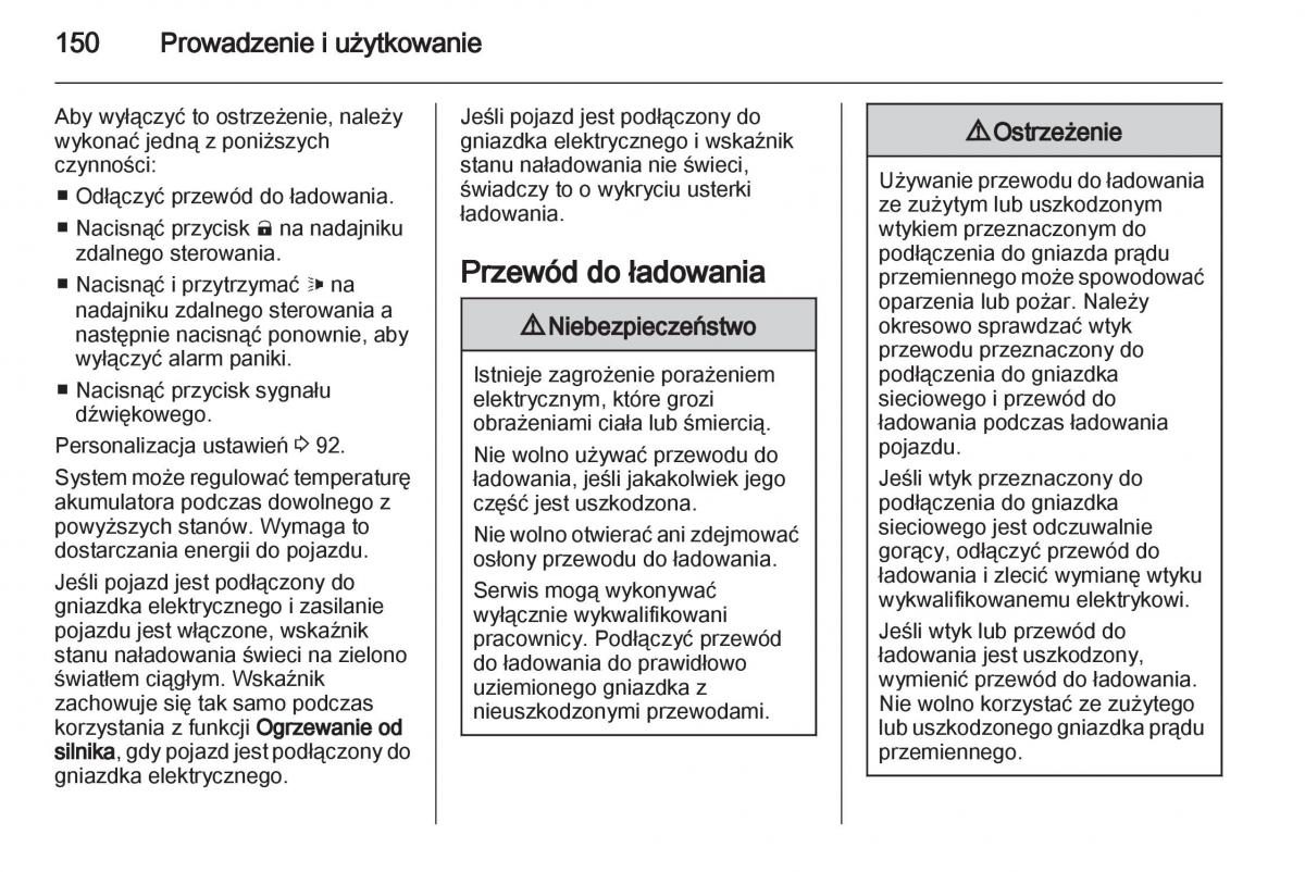 Opel Ampera instrukcja obslugi / page 152