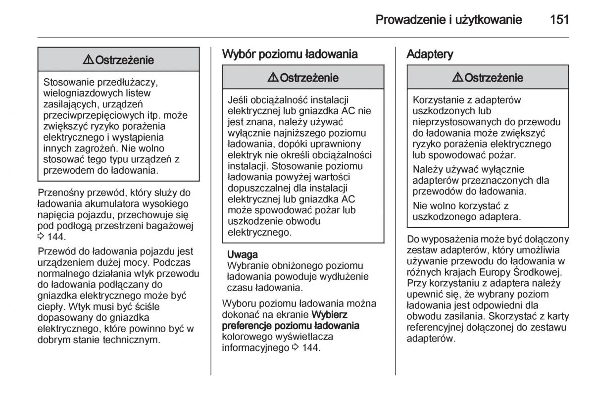 Opel Ampera instrukcja obslugi / page 153