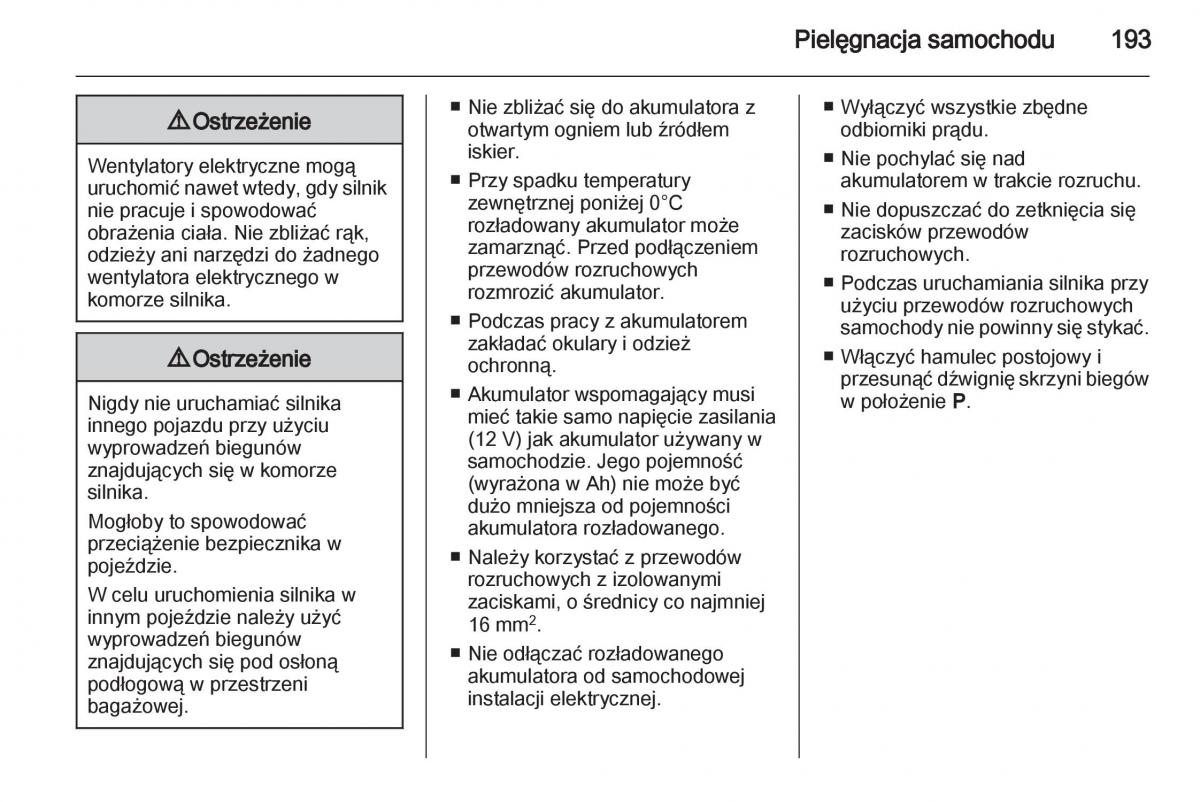 Opel Ampera instrukcja obslugi / page 195