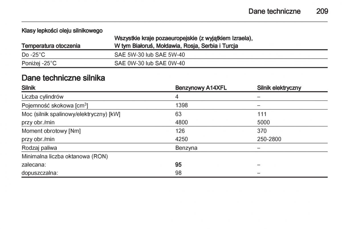 Opel Ampera instrukcja obslugi / page 211