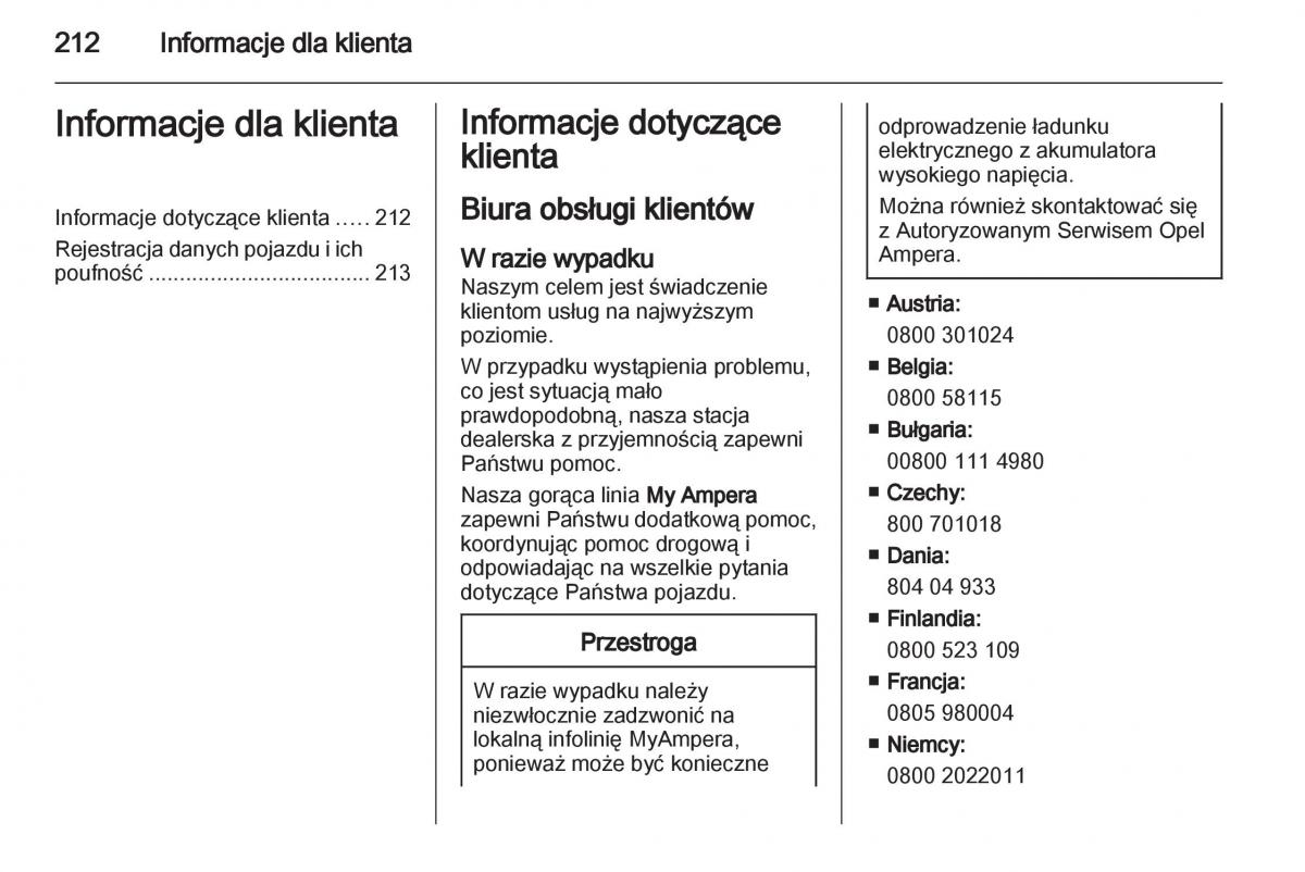 Opel Ampera instrukcja obslugi / page 214