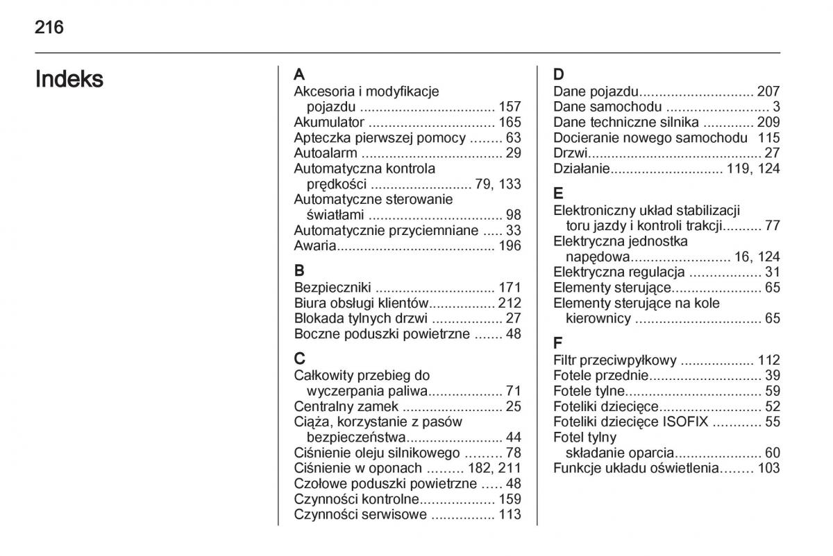 Opel Ampera instrukcja obslugi / page 218