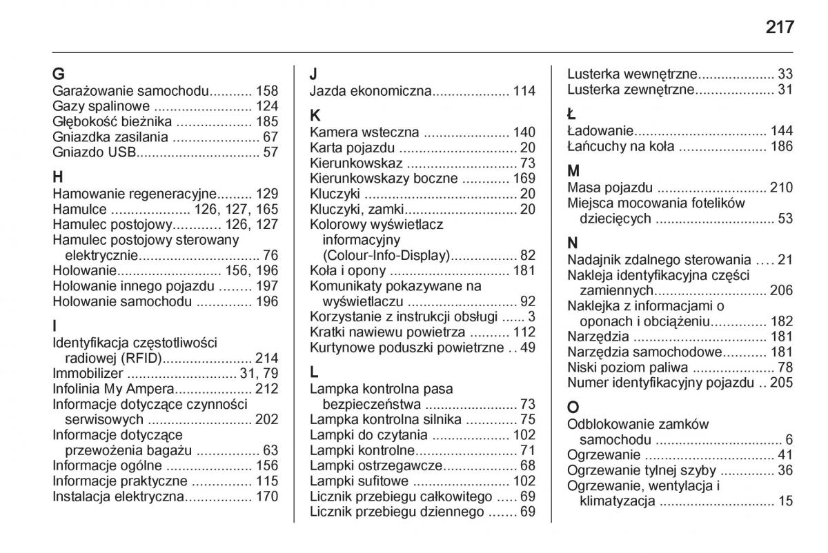 Opel Ampera instrukcja obslugi / page 219