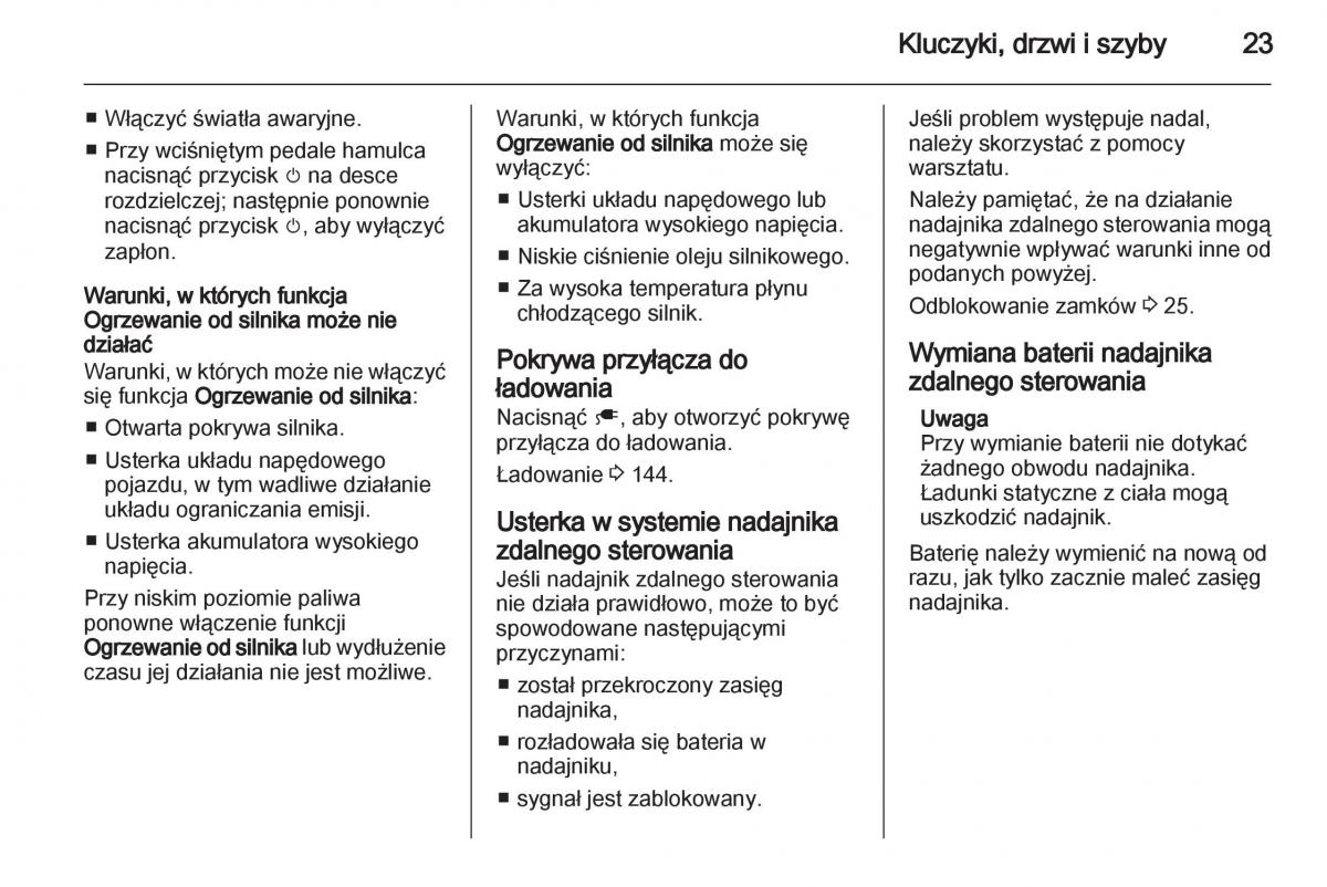 Opel Ampera instrukcja obslugi / page 25