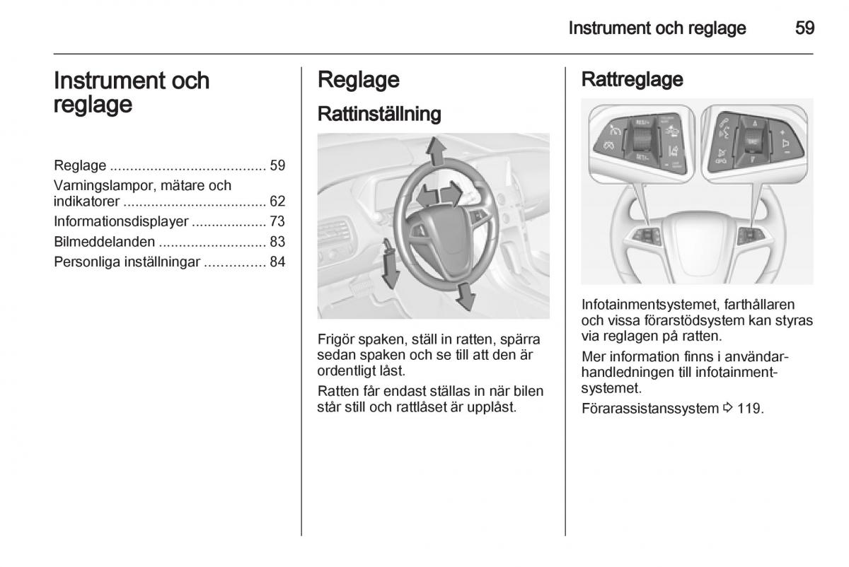 Opel Ampera instruktionsbok / page 61