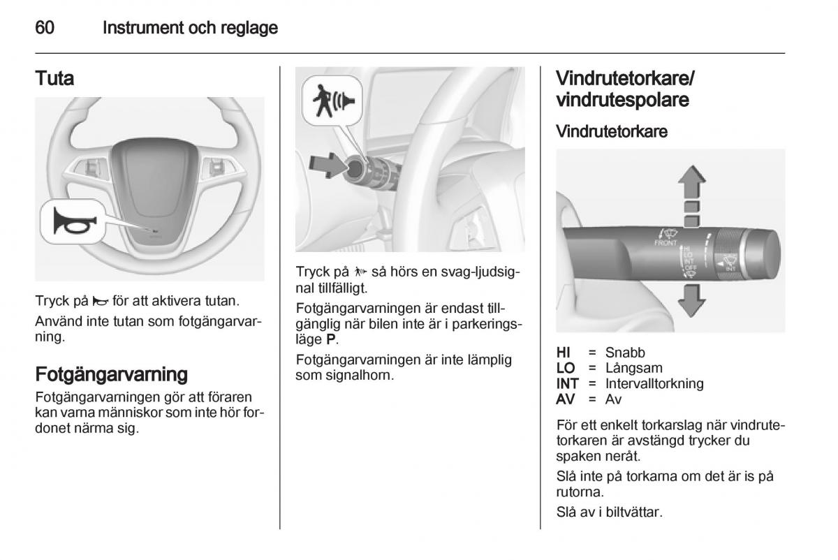 Opel Ampera instruktionsbok / page 62